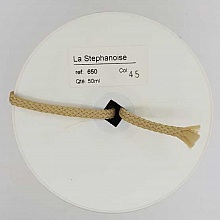 Cordon tress&eacute; 06 mm Taupe x 1 m&egrave;tre