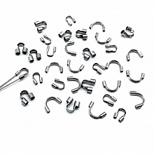 4 Fermoirs Forme Arc en 316 Acier Inoxydable Arc Argent Mat 5mm x 5mm N&deg;02