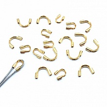 4 Fermoirs Forme Arc en 316 Acier Inoxydable Dor&eacute; 5 mm x 5 mm N&deg;02