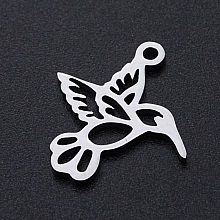 Breloque Oiseau Mouche Ajour&eacute; acier Inoxydable Argent