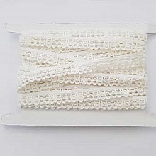 Dentelle Blanc Vague L&eacute;g&egrave;rement &eacute;lastique 15 mm N&deg;01