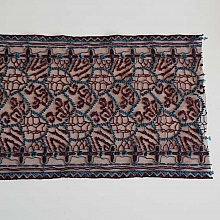 Dentelle Entre Deux 18.5 cm Bleu Turquoise / Marron Coupe de 1.80 M&egrave;tres
