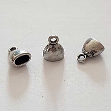 Embout &agrave; coller N&deg;06 Argent 13 x 10 mm