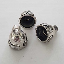 Embout &agrave; coller N&deg;13 Argent 28 x 22 mm
