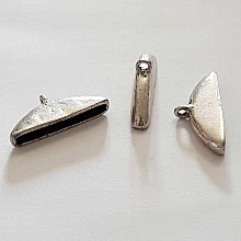Embout &agrave; coller N&deg;16 Argent 14 x 33 mm