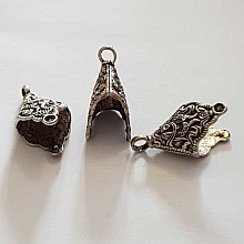 Embout &agrave; coller N&deg;18 Argent 32 x 19 mm