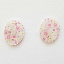 Entre deux fantaisie Ovale &agrave; fleurs 20x14 mm N&deg;01