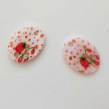 Entre deux fantaisie Ovale &agrave; fleurs 20x14 mm N&deg;04