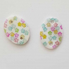 Entre deux fantaisie Ovale &agrave; fleurs 20x14 mm N&deg;07