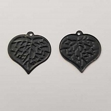 Estampe N&deg;04 Feuille Anthracite 17 x 17 mm