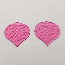 Estampe N&deg;04 Feuille Rose 17 x 17 mm