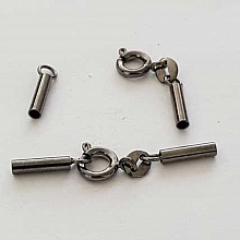 Fermoir complet 38 x 2,2 mm Gun M&eacute;tal x 2