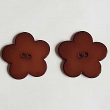 Fleur Big Pop r&eacute;sine 38mm 2 trous Marron Fonc&eacute;