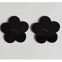 Fleur Big Pop r&eacute;sine 38mm 2 trous Noir