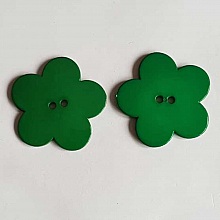 Fleur Big Pop r&eacute;sine 38mm 2 trous Vert Fonc&eacute;