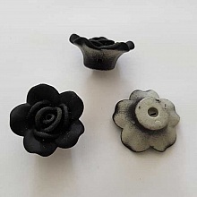 Fleur Rose Givr&eacute; 25 mm Noir