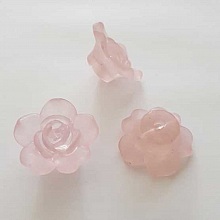 Fleur Rose Givr&eacute; 25 mm Rose Clair