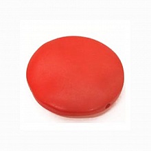 Galet plat r&eacute;sine rond 27 x 8 mm effet cuir Rouge