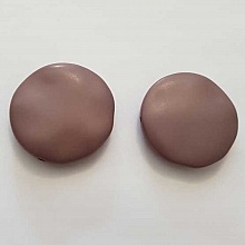Galet plat r&eacute;sine rond 40 x 10 mm effet cuir Taupe
