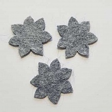 Jolie petite fleur en Feutrine 36 mm N&deg;05-08 x 3 pi&egrave;ces
