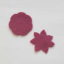 Jolie petite fleur en Feutrine 36 mm N&deg;20-04 x 2 pi&egrave;ces