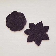 Jolie petite fleur en Feutrine 50 mm et 60 mm N&deg;17-03 x 2 pi&egrave;ces