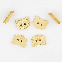 Lot de 10 boutons bois chats N&deg;02