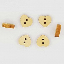 Lot de 10 boutons bois c&oelig;urs N&deg;01