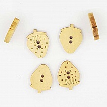 Lot de 10 boutons bois fraises N&deg;01