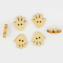 Lot de 10 boutons bois Main N&deg;01