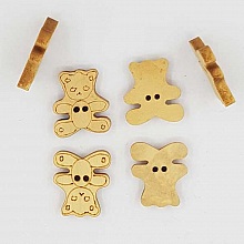 Lot de 10 boutons bois ours N&deg;02