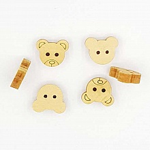 Lot de 10 boutons bois ours N&deg;03