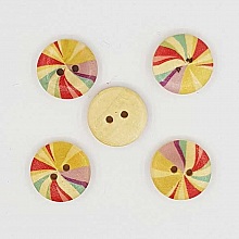 Lot de 10 boutons bois Rond 15 mm N&deg;01
