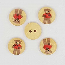Lot de 10 boutons bois Rond 15 mm N&deg;03