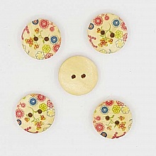 Lot de 10 boutons bois Rond 15 mm N&deg;04