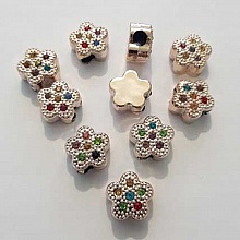 Lot de 10 Perles fleurs N&deg;07