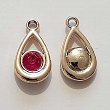 Pendentif en plastique et strass acrylique goute N&deg;05 fushia