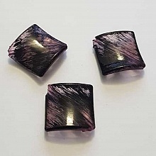 Perle acrylique carr&eacute; rose 29 mm