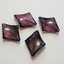 Perle acrylique losange rose 29 x 38 mm