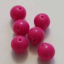 Perle Acrylique Ronde 10 mm Rose 03 x 1 Pi&egrave;ce