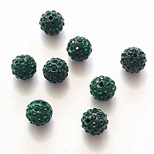 Perle en r&eacute;sine strass 10 mm style shamballa N&deg;09