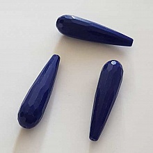 Perle Goutte Facett&eacute;e Bleu Fonc&eacute; 40 mm
