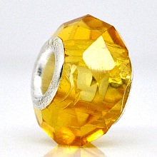 Perle N&deg;0071 jaune dor&eacute; compatible europ&eacute;en