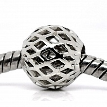 Perle N&deg;0175 compatible Europ&eacute;en Argent Vieilli