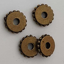 Perle rondelle plate anneau intercalaire en m&eacute;tal argent&eacute; 002 Bronze