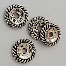 Perle rondelle plate anneau intercalaire en m&eacute;tal argent&eacute; 004 Argent
