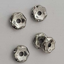 Perle rondelle plate anneau intercalaire en m&eacute;tal argent&eacute; 007 Argent