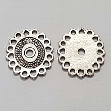 Perle rondelle plate anneau intercalaire en m&eacute;tal argent&eacute; 009 Argent