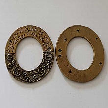 Perle rondelle plate anneau intercalaire en m&eacute;tal argent&eacute; 014 Bronze