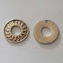 Perle rondelle plate anneau intercalaire en m&eacute;tal argent&eacute; 018 Argent